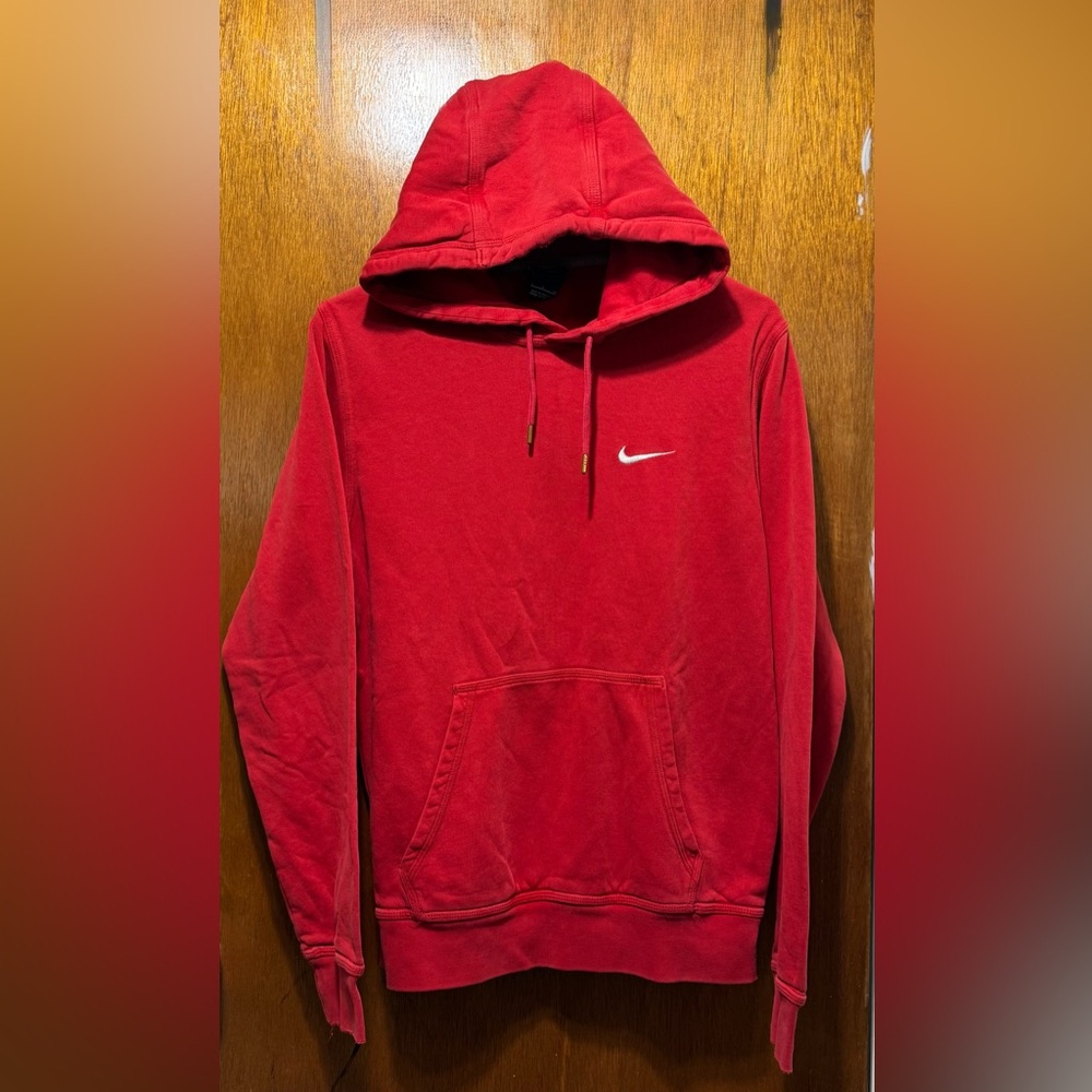 Vintage Nike Men's Embroidered Swoosh Hoodie Red Size S (see description)